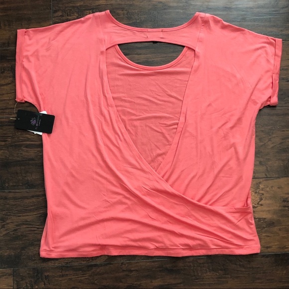 🆕🛍 Pink Lotus Open Back Top in Coral size XL - Picture 2 of 4